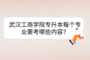 武汉工商学院专升本每个专业要考哪些内容？