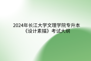2024年长江大学文理学院专升本《设计素描》考试大纲