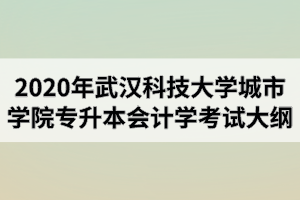 2020年武汉科技大学城市学院普通专升本《会计学》专业考试大纲