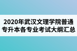 2020年武汉文理学院普通专升本各专业考试大纲汇总