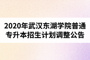 2020年武汉东湖学院普通专升本招生计划调整公告（最终版）