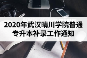 2020年武汉晴川学院普通专升本补录工作通知