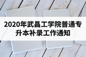 2020年武昌工学院普通专升本补录工作通知