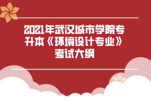 2021年武汉城市学院专升本《环境设计专业》考试大纲
