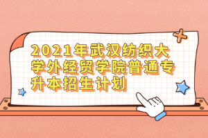 2021年武汉纺织大学外经贸学院普通专升本招生计划