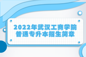 2022年武汉工商学院普通专升本招生简章