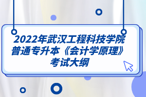 2022年武汉工程科技学院普通专升本《会计学原理》考试大纲