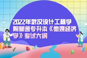 2022年武汉设计工程学院普通专升本《微观经济学》考试大纲