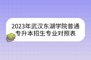 2023年武汉东湖学院普通专升本招生专业对照表